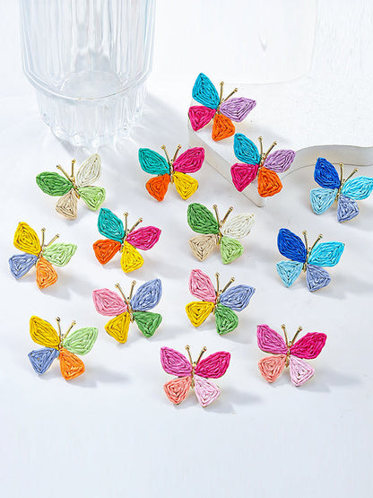 Boucles d'oreilles pendantes en forme de papillon 