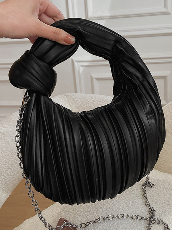 Pleated Split-Joint Zipper Bags Accessories Handbags Shoulder Bags