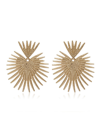 Heart Shape Hollow Solid Color Earrings Accessories