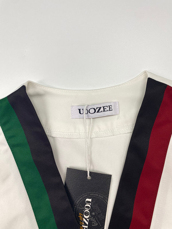 Lange Ärmel, lockere Kontrastfarbe, plissierte Blusen und Hemden mit V-Ausschnitt 