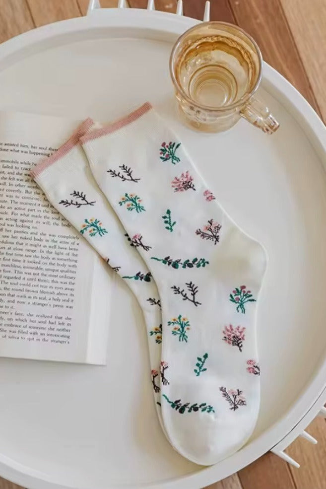 Bouquet Flower Crew Sock