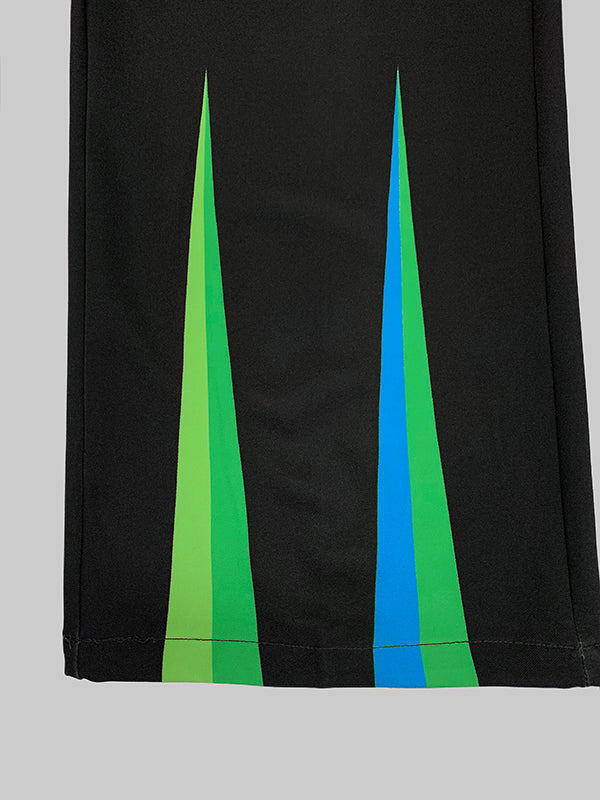 Loose Elasticity Pockets Printed Split-Joint Pants Trousers