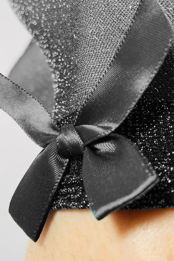 Sheer Glitter Bow Socks