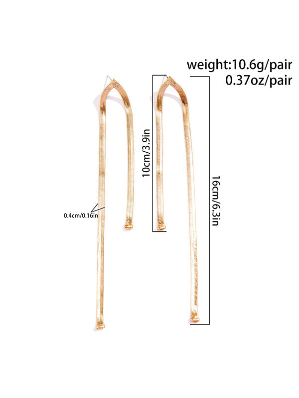 Solid Color Tasseled Drop Earrings