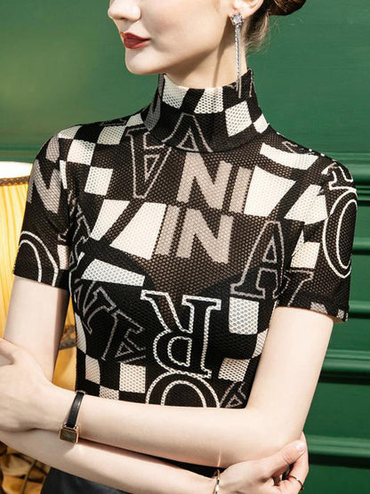 T-shirts à col montant imprimés Urban Skinny 