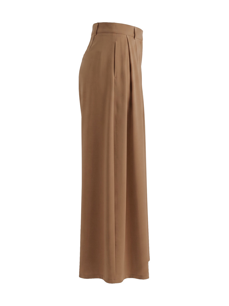 Solid Color Pleated Wide Pants Wide Leg Pants
