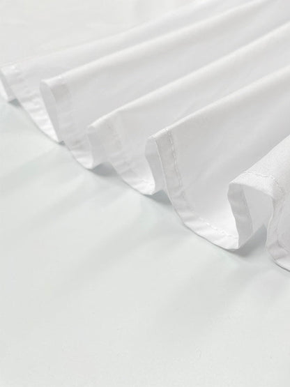 A-Line High Waisted Buttoned Pleated Pockets Solid Color Split-Joint V-Neck Maxi Dresses