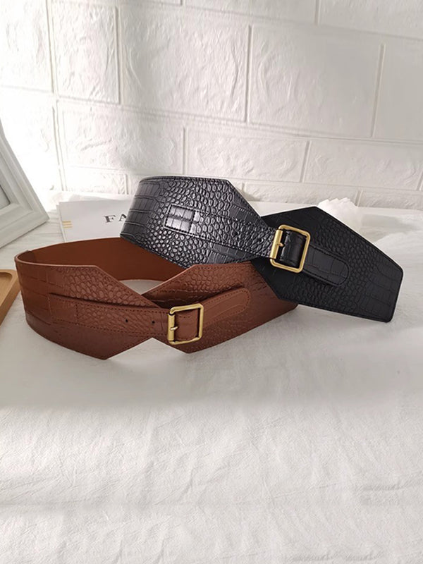 Belt Buckle Geometric Split-Joint Waist Belts & Thigh Cuffs