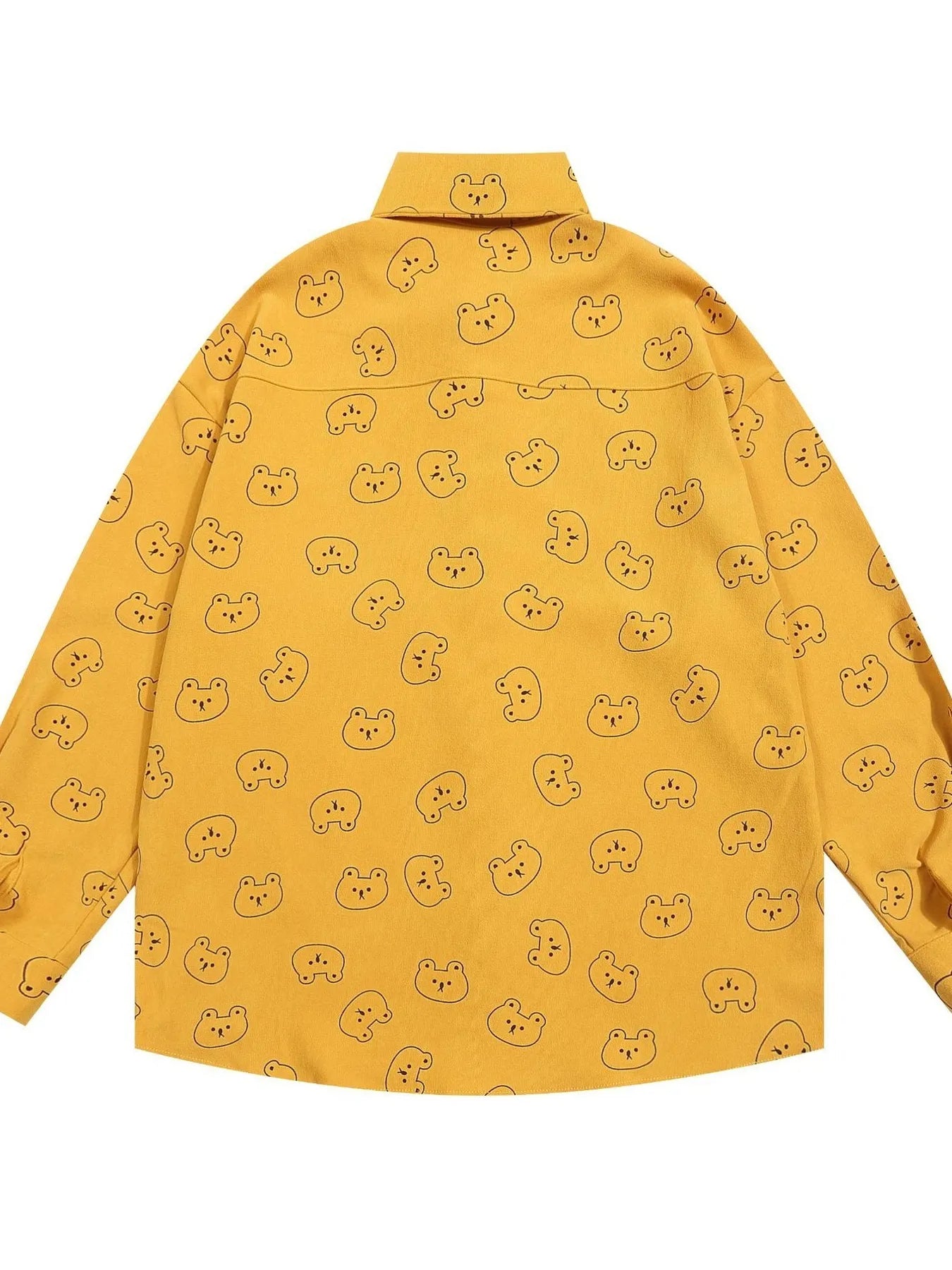 Men's Bear Printed Button-Up Shirt