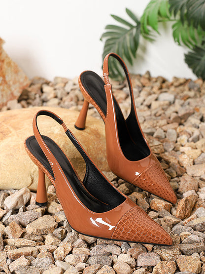 Pointed-Toe Split-Joint Pumps Slider Sandals
