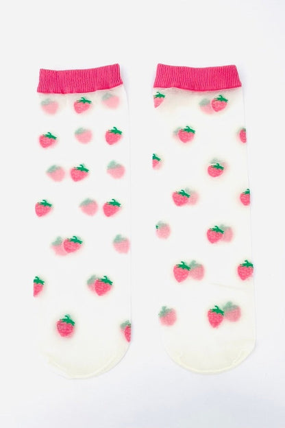 Raspberry Sheer Socks