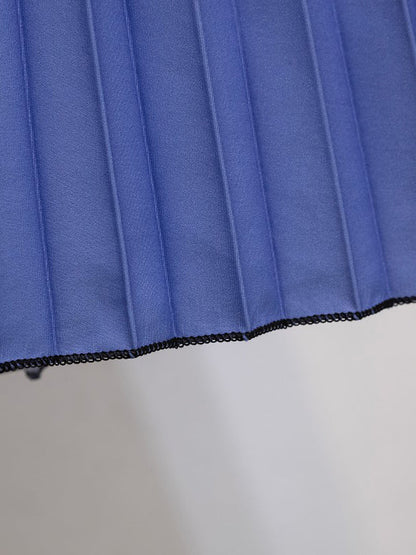 Urban Multi-Colored Printed High Waisted Pleated Skirt