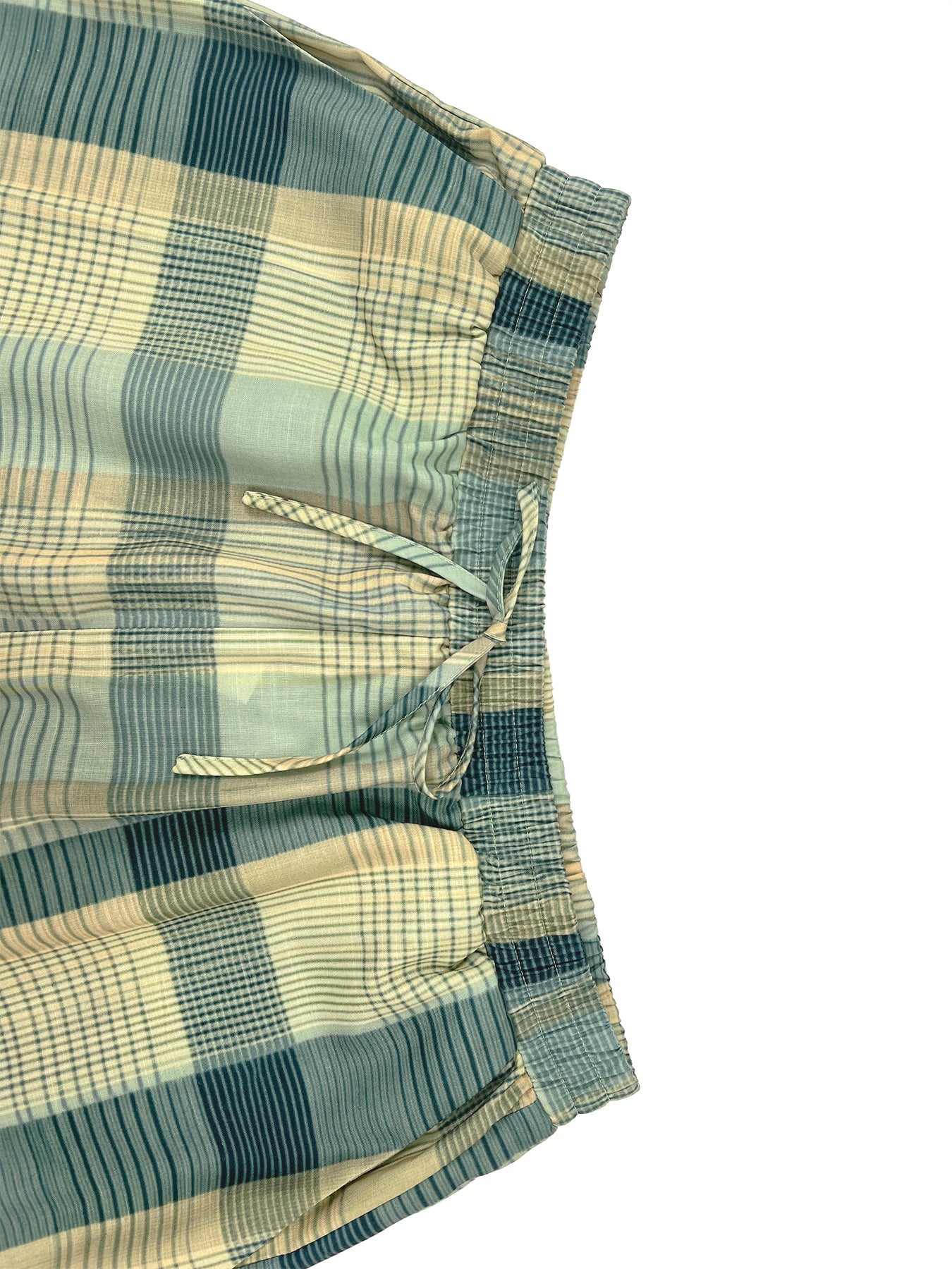 Pockets Plaid Contrast Color Wide Leg Loose Trousers Pants