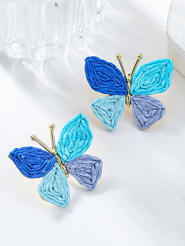 Boucles d'oreilles pendantes en forme de papillon 