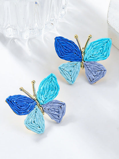 Boucles d'oreilles pendantes en forme de papillon 