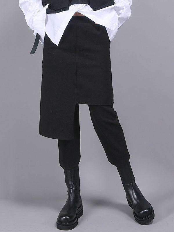 Solid Color Asymmetric High Waisted Pants Culotte