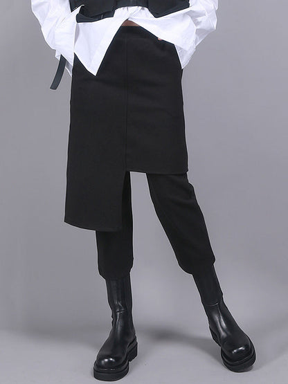 Solid Color Asymmetric High Waisted Pants Culotte