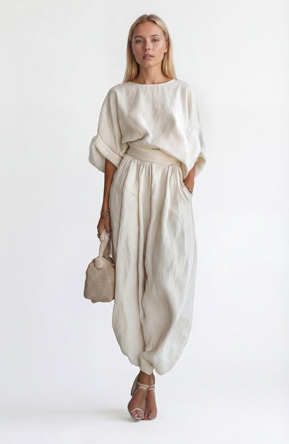 Anwen | Women's Two Piece Set Wide Leg Pants & Blouse