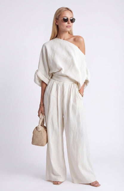 Anwen | Women's Two Piece Set Wide Leg Pants & Blouse