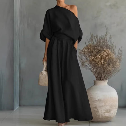 Anwen | Women's Two Piece Set Wide Leg Pants & Blouse