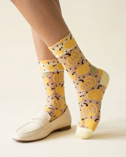 4-Pack, Artful Bloom Sheer Socks