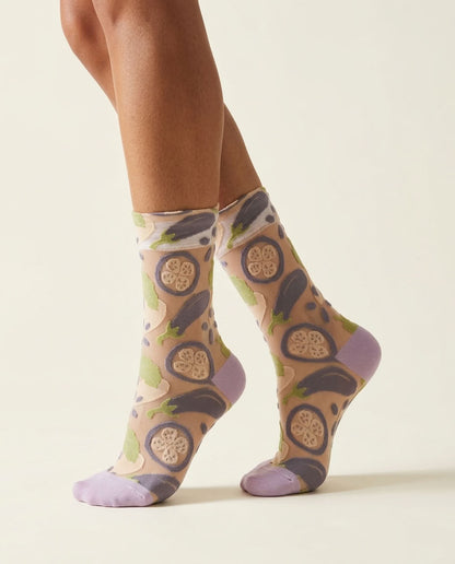 4-Pack, Artful Bloom Sheer Socks