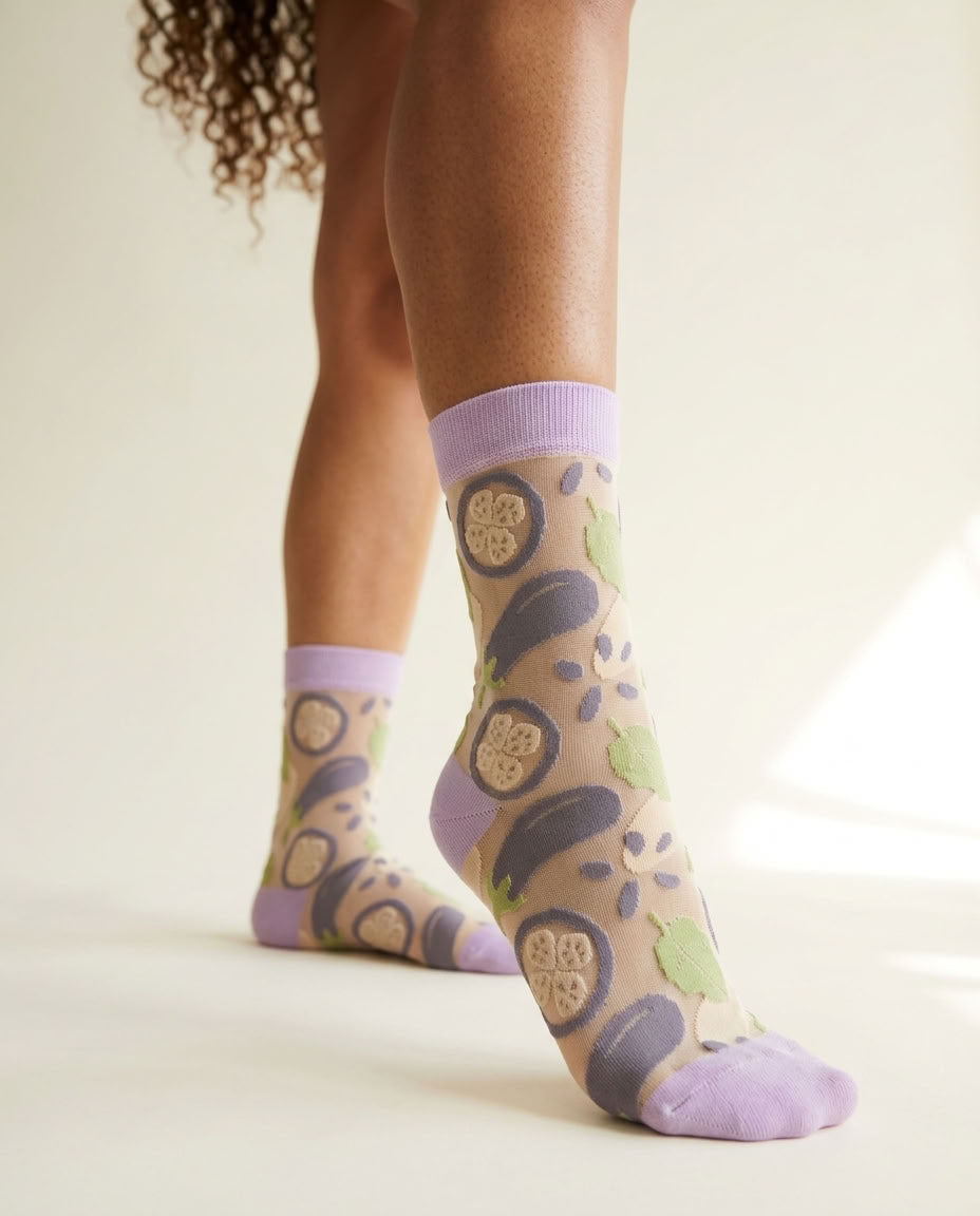 Artful Bloom Sheer Socks