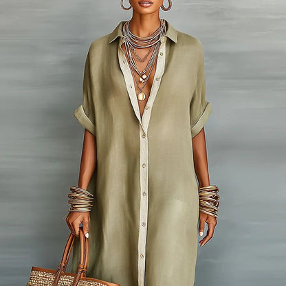 Astoria | Women's Button Front Maxi Shirt Dress