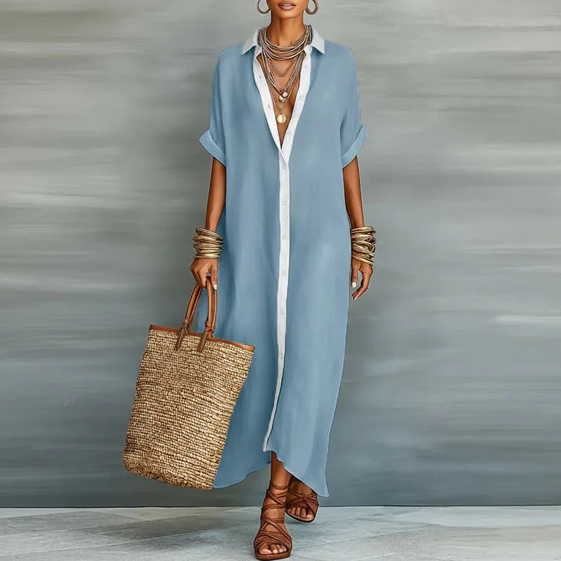 Astoria | Women's Button Front Maxi Shirt Dress