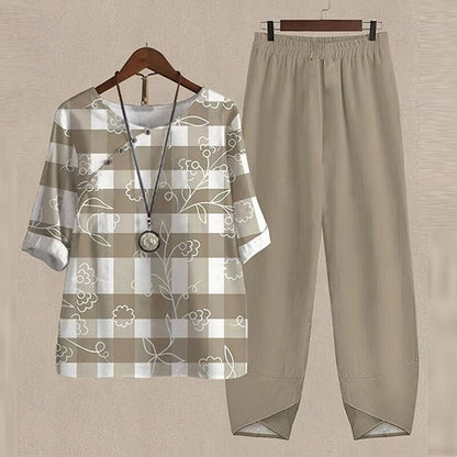Aveline | Women's Butterfly Print 2-Piece Top & Pants Set