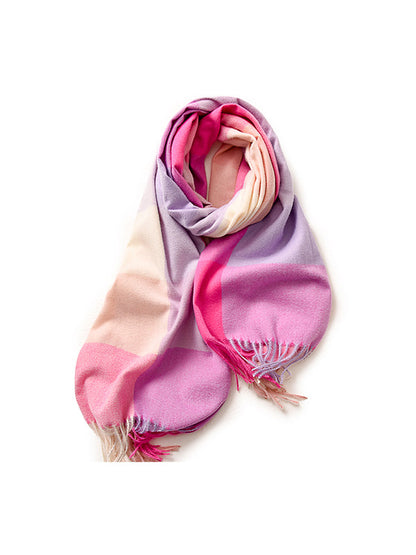 Keep Warm Plaid Tasseled Shawl&Scarf
