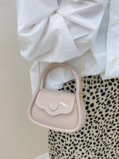 Chains Solid Color Crossbody Bags Satchels
