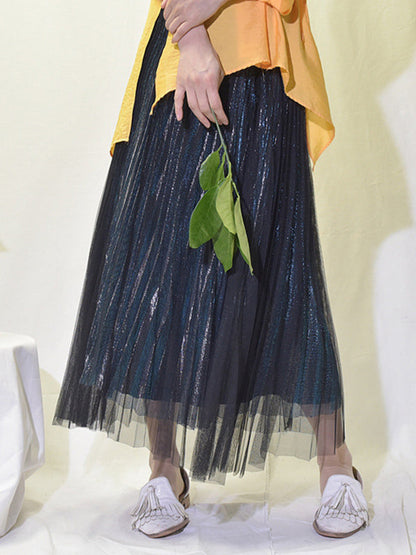 Jupes plissées urbaines en maille à taille élastique et coupe trapèze 