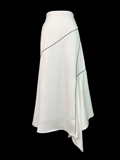 Jupes asymétriques amples à imprimé asymétrique et à fentes 