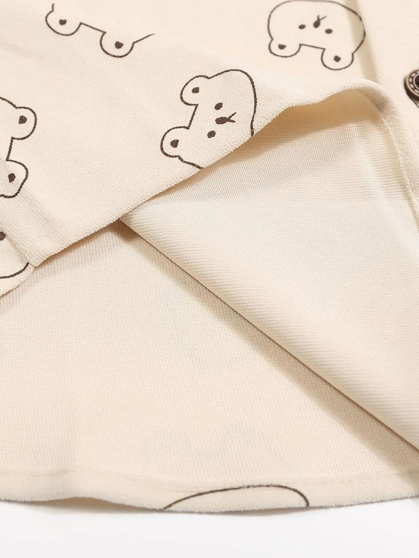 Men's Bear Printed Button-Up Shirt