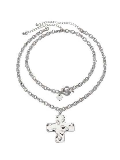 Normcore Chains Double Layered Geometric Necklaces Accessories