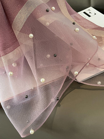Sun-Protection Beaded See-Through Shawl&Scarf