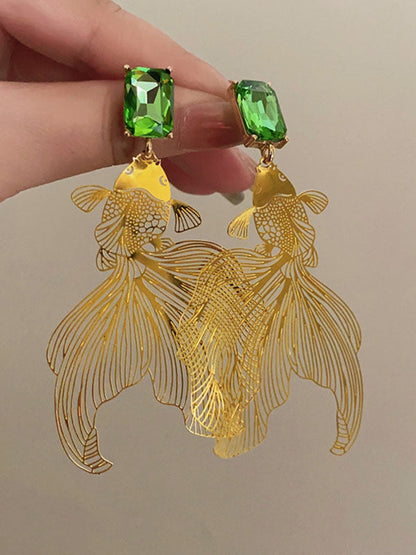 Animal Shape Rhine Stones Drop Earrings