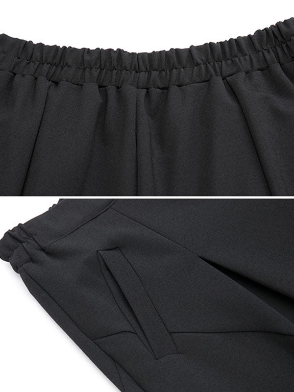 Pantalon sarouel simple, ample, élastique, couleur unie, décontracté 