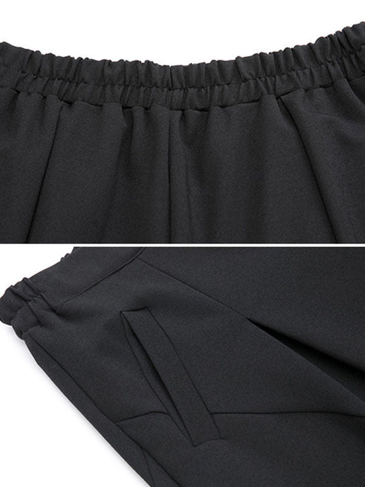 Simple Harem Pants Loose Elasticity Solid Color Casual Pants Bottoms