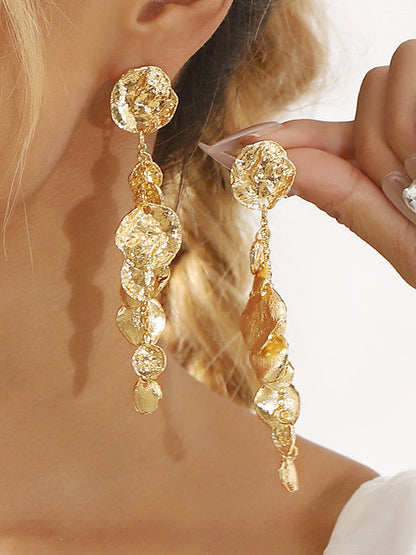 Geometric Solid Color Tasseled Earrings Accessories