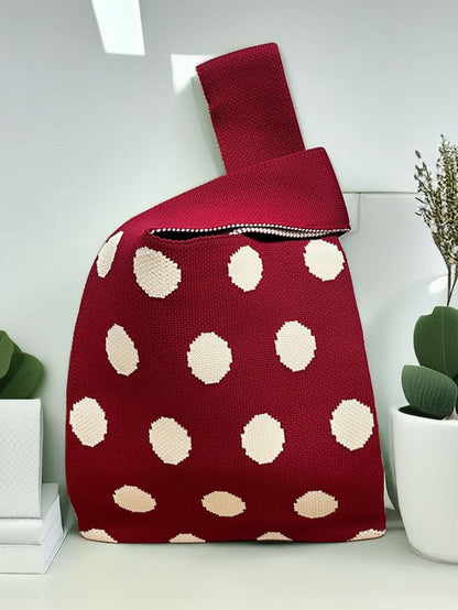 Polka-Dot Contrast Color Satchels Bags