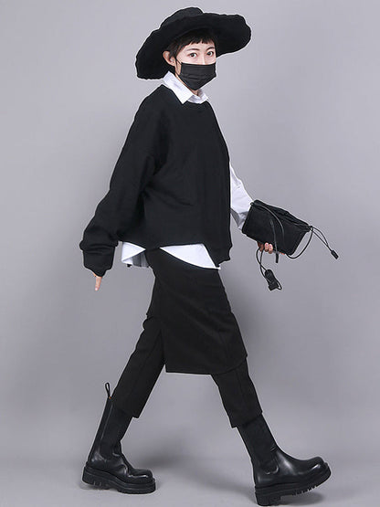 Solid Color Asymmetric High Waisted Pants Culotte
