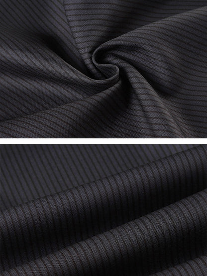 Flared Pants Loose Buttoned Striped Suit Pants Trousers