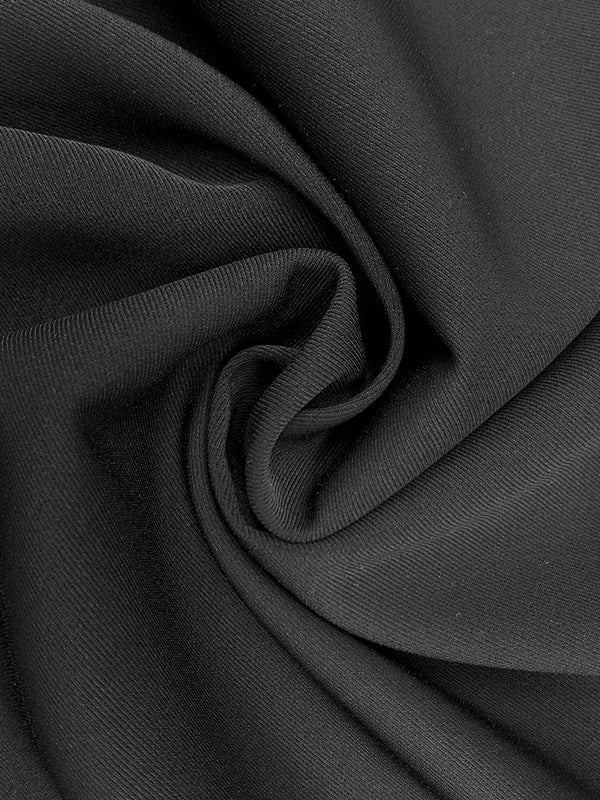 Long Sleeves Loose Hollow Solid Color Split-Joint Round-Neck Mini Dresses