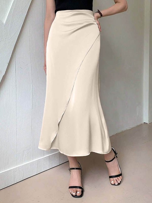 Bodycon Solid Color Skirts Bottoms APRICOT