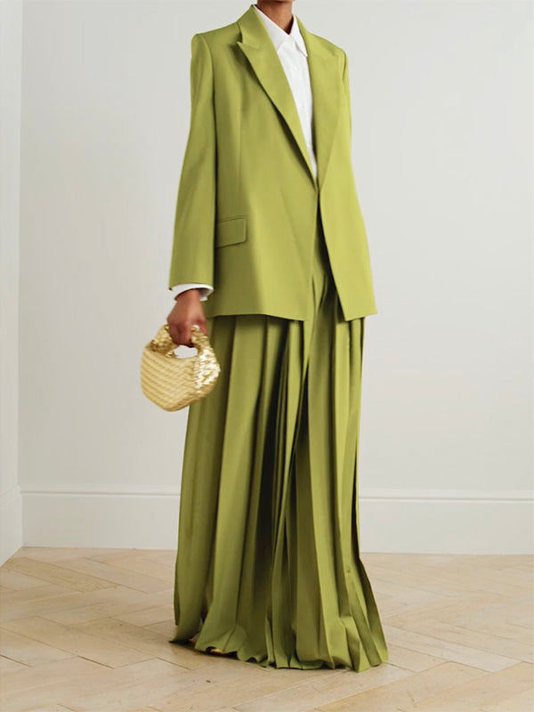 Long Sleeves Embroidered Floral Split-Joint Streamer Lapel Blazer