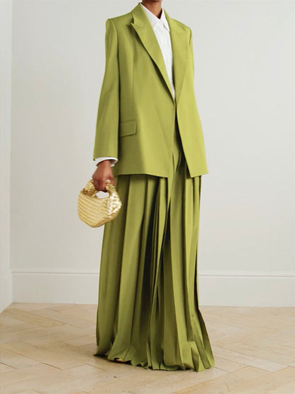 Long Sleeves Embroidered Floral Split-Joint Streamer Lapel Blazer