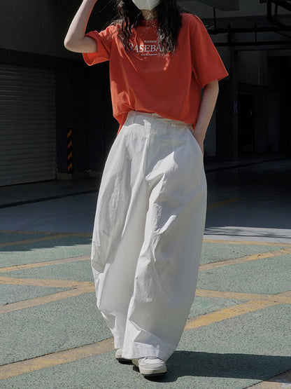 Loose Wide Leg Solid Color Split-Joint Casual Pants Bottoms Trousers