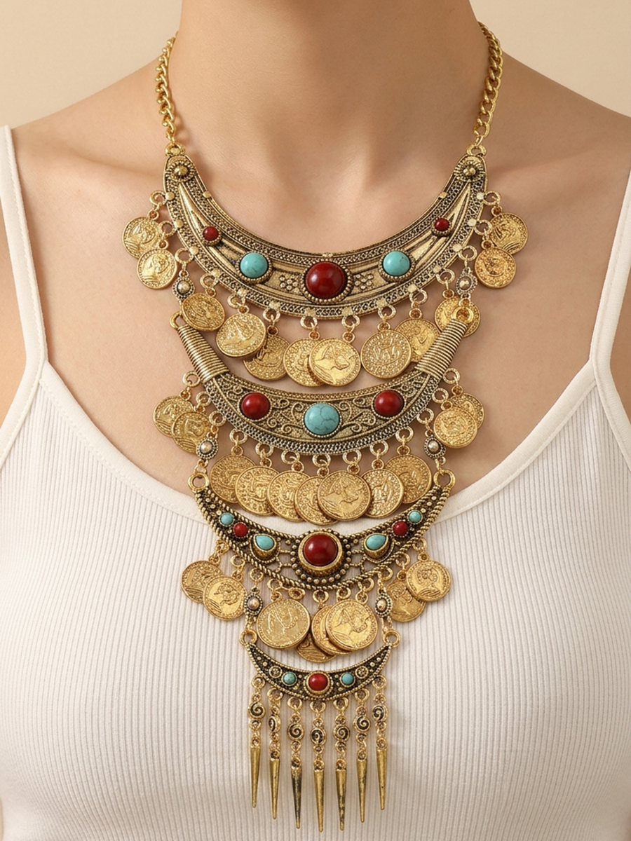 Tasseled Geometric Necklaces Accessories